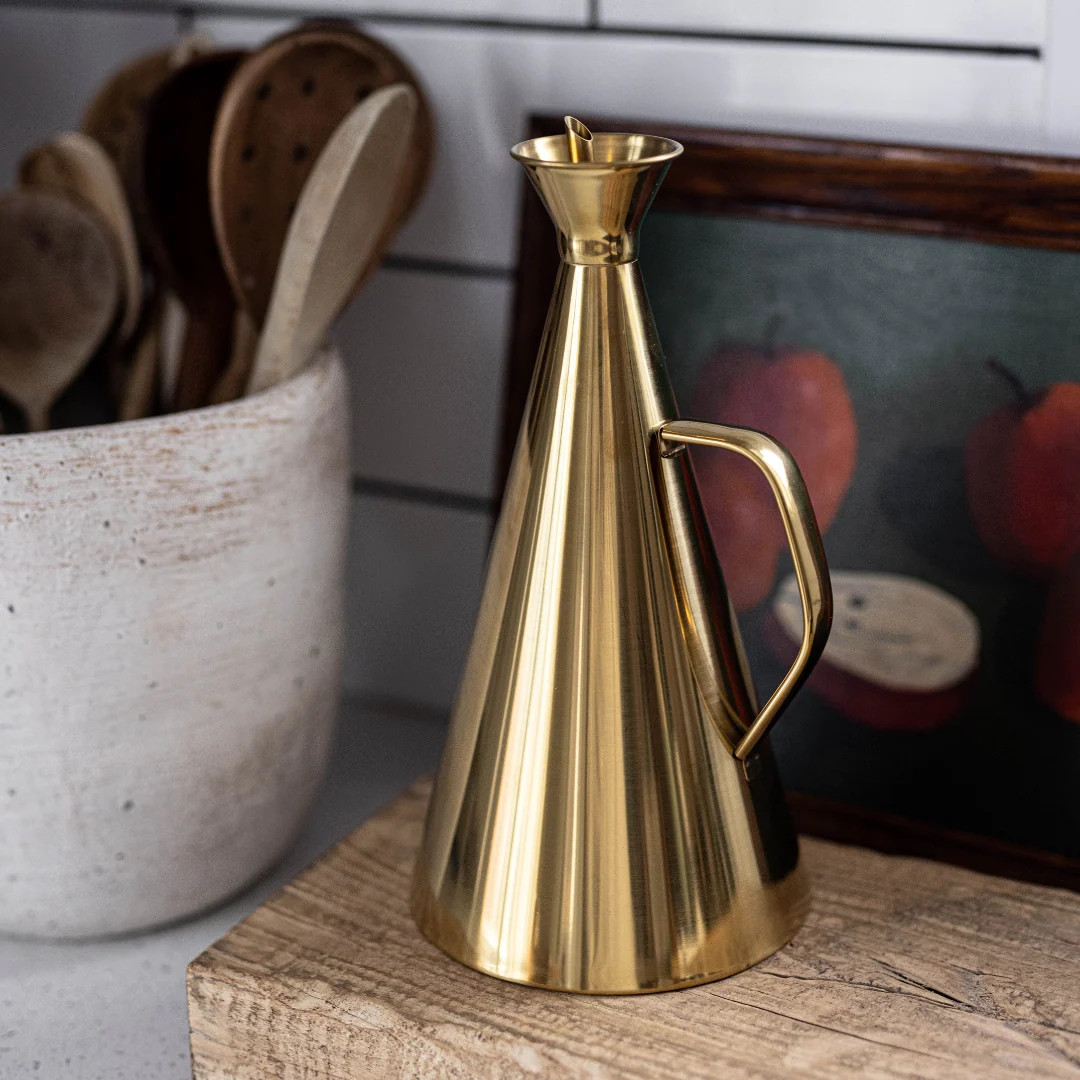 Gold Stainless Steel Oilve Oil Dispenser | By Luxe B Co. | Luxe B Co