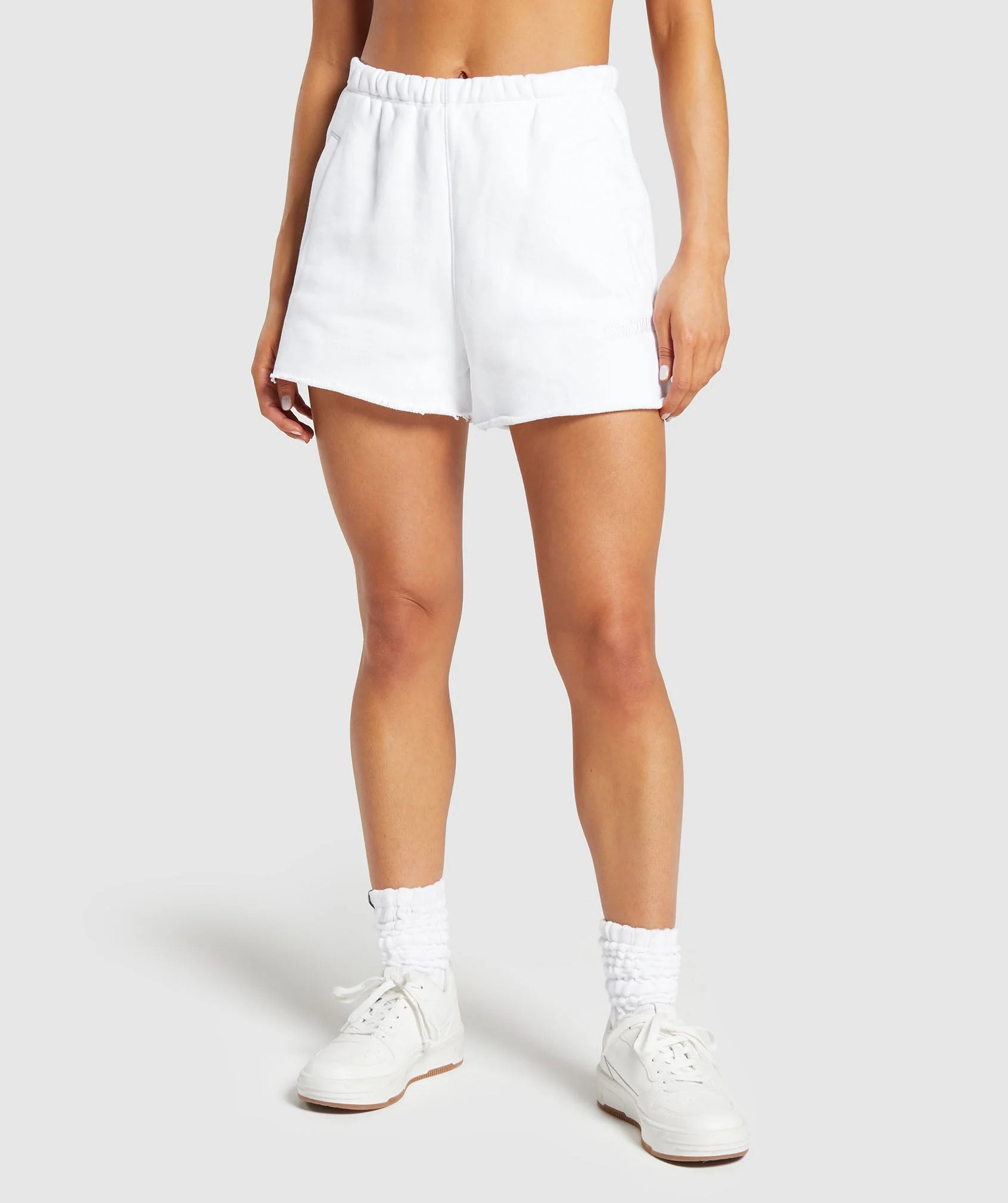 Gymshark Loopback Sweat Shorts - White | Gymshark (Global)