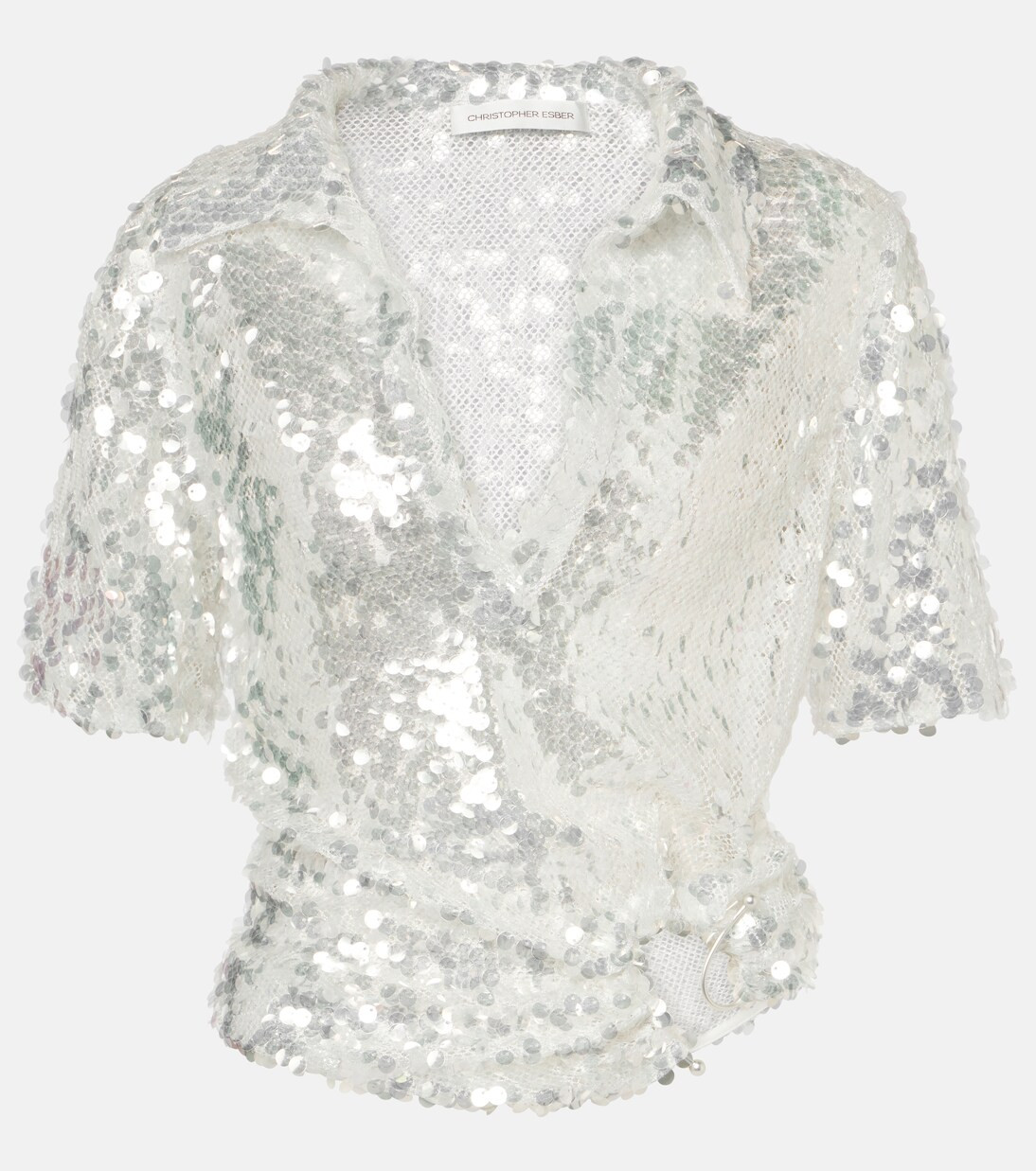 Sequined semi-sheer polo shirt | Mytheresa (US/CA)