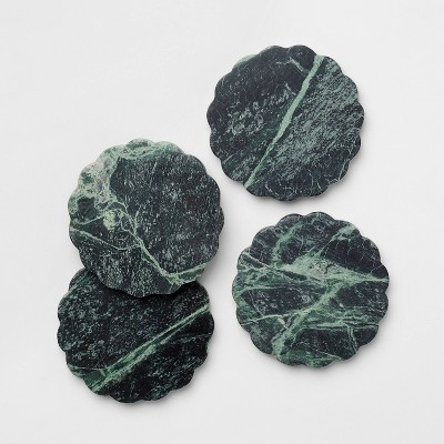4pc Scallop Marble Coaster Set - Threshold™ designed with Studio McGee | Target