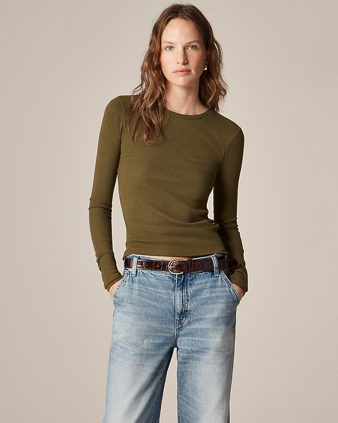 Perfect rib long-sleeve T-shirt | J. Crew US