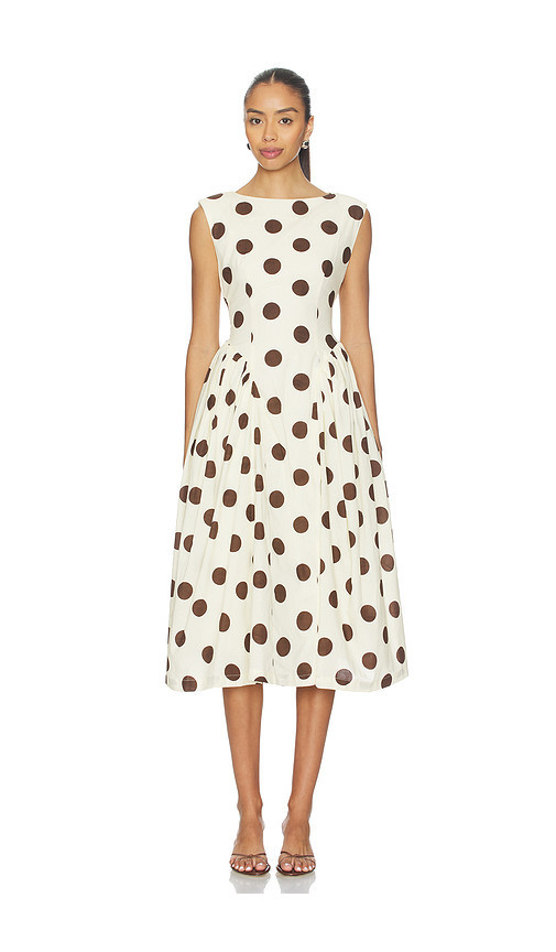 The Bekk Chloe Dress in Dark Brown Polka Dots. Size M | Revolve Clothing (Global)