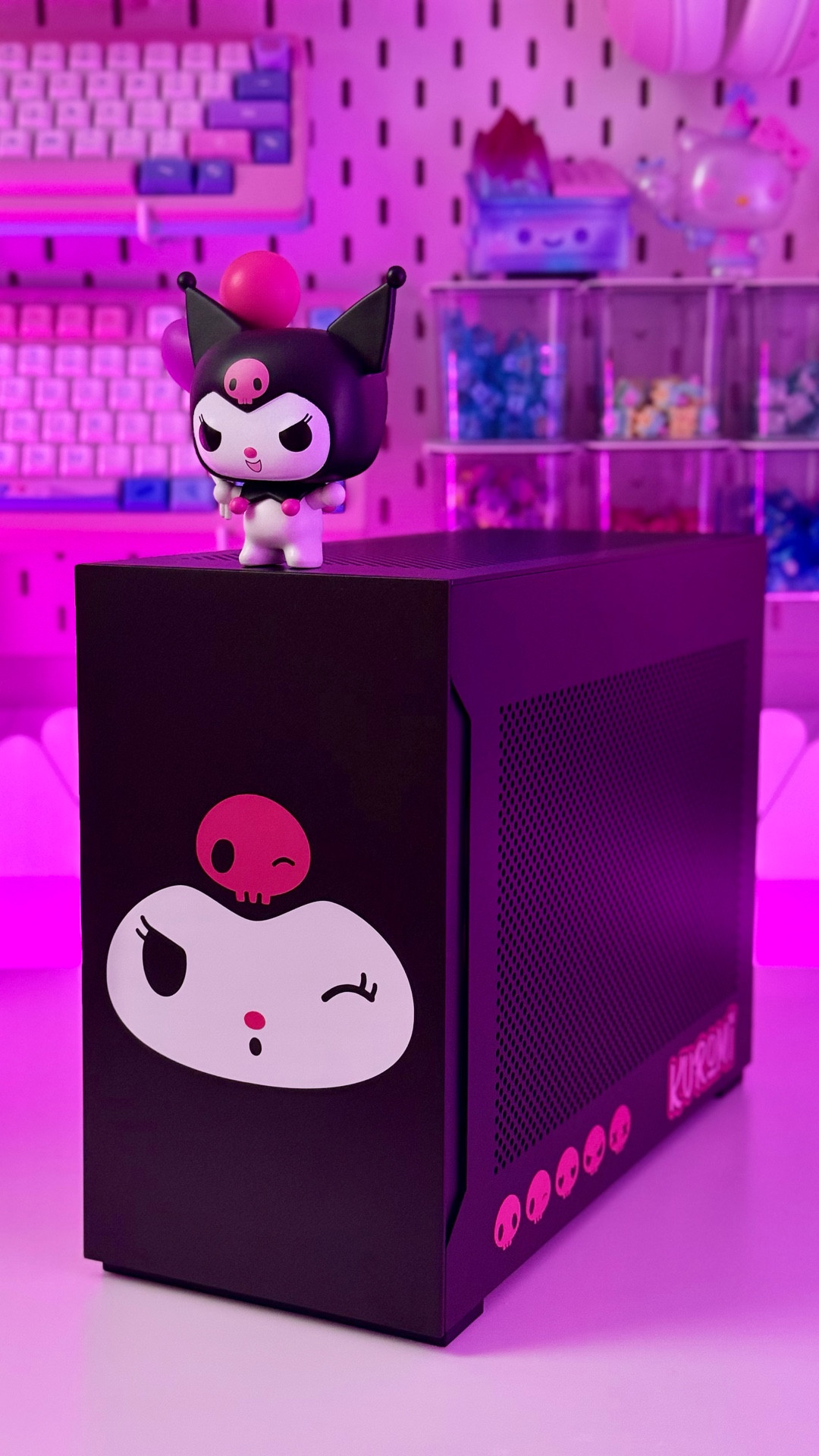 How I used my Silhouette Cameo 5 to customize a Sanrio-themed PC case! 🖤💕 Kuromi style! 🥹 This is such an easy DIY if you want to add personality to your gaming PC build!

I’ve linked:

- Permanent vinyl sheets + budget cutting mats
- My pink Silhouette Cameo machine + tools
- Craft organizers + rolling craft cart
- Matching Kuromi figure

Now you can add and create your own custom PC design too~ ✨

#LTKStyleTip #LTKFindsUnder100 #LTKHome