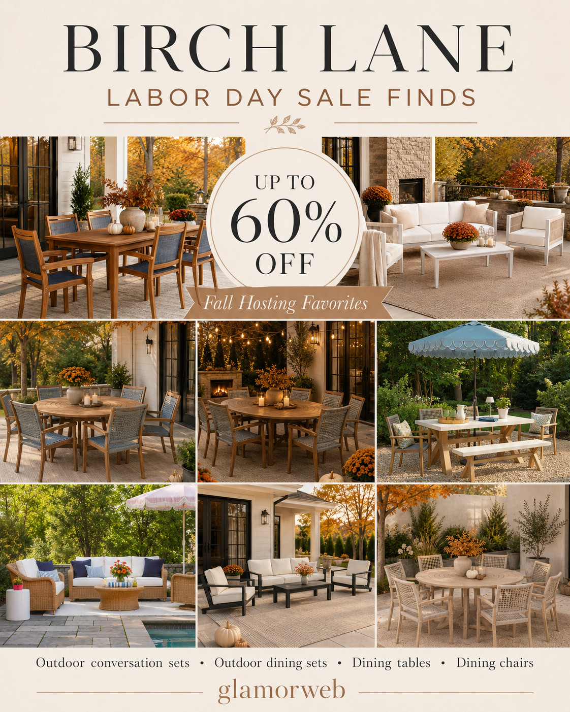 Getting the backyard ready for fall without paying full price is my kind of refresh 🍂 Birch Lane’s Labor Day Sale has up to 60% off outdoor conversation sets, dining sets, tables, chairs, and more—so many timeless pieces for cozy hosting season. #BirchLane #LaborDayFurnitureSale #FallHosting #OutdoorFurniture #PatioFurniture #OutdoorDining #OutdoorDiningSet #OutdoorDiningTable #DiningChairs #ConversationSet #FallBackyard #PatioRefresh #OutdoorLiving #FallHomeIdeas 

 #LTKSeasonal #LTKHome #LTKSaleAlert