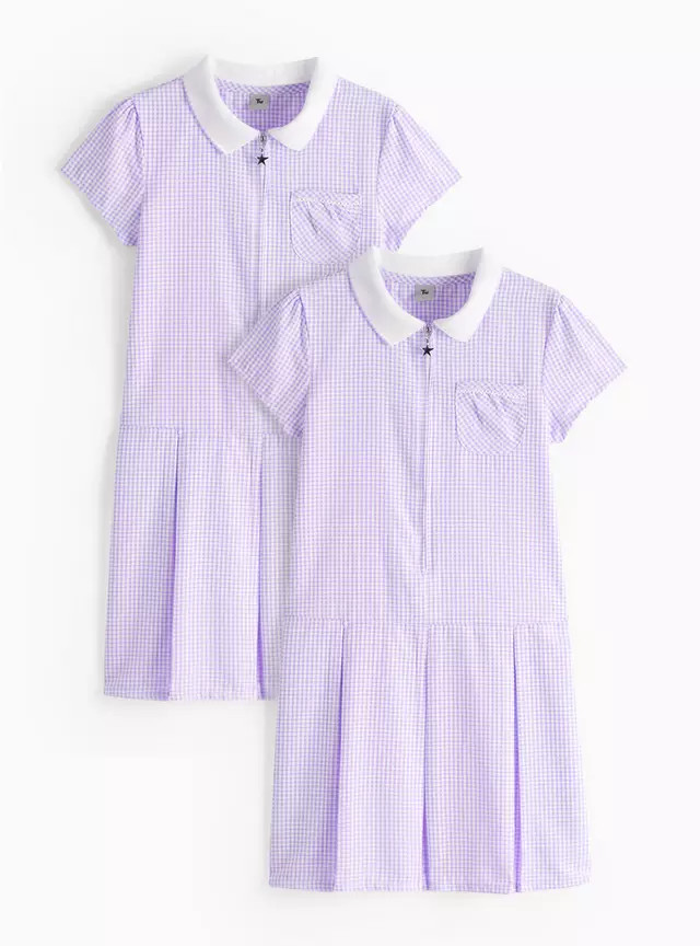 Buy 2 Pack Sporty Lilac Pleated Gingham Dress 6 years | Multipacks | Tu | Tu Clothing