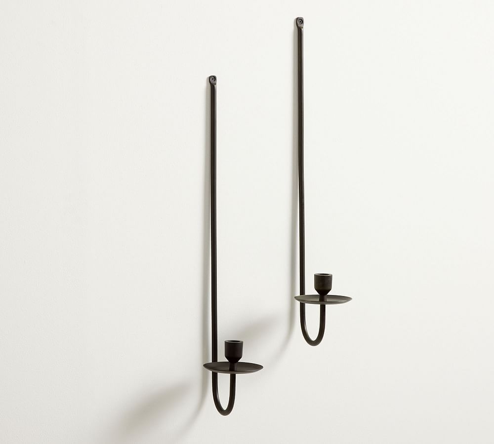 Rio Bronze Wall Mount Taper Candleholders | Pottery Barn CA
