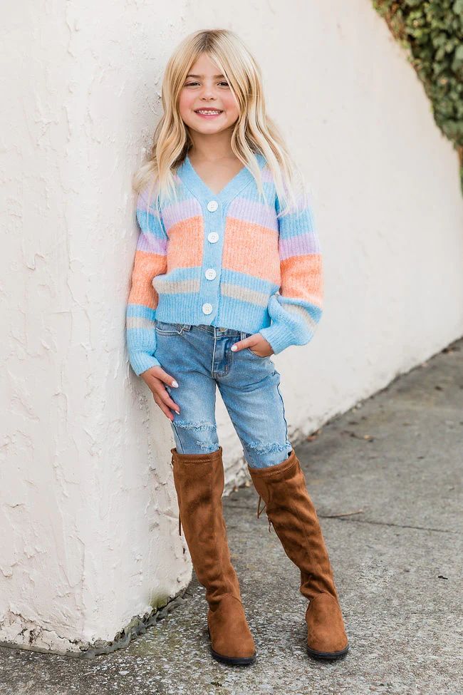 Kid's Kolly Girl Multicolor Kardi - Krista X Pink Lily FINAL SALE | Pink Lily