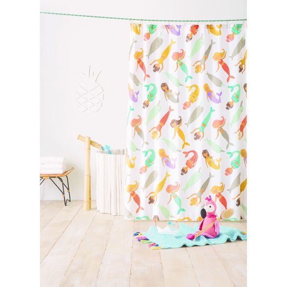 Mermaid Shower Curtain - Gray Marble - Pillowfort™ | Target