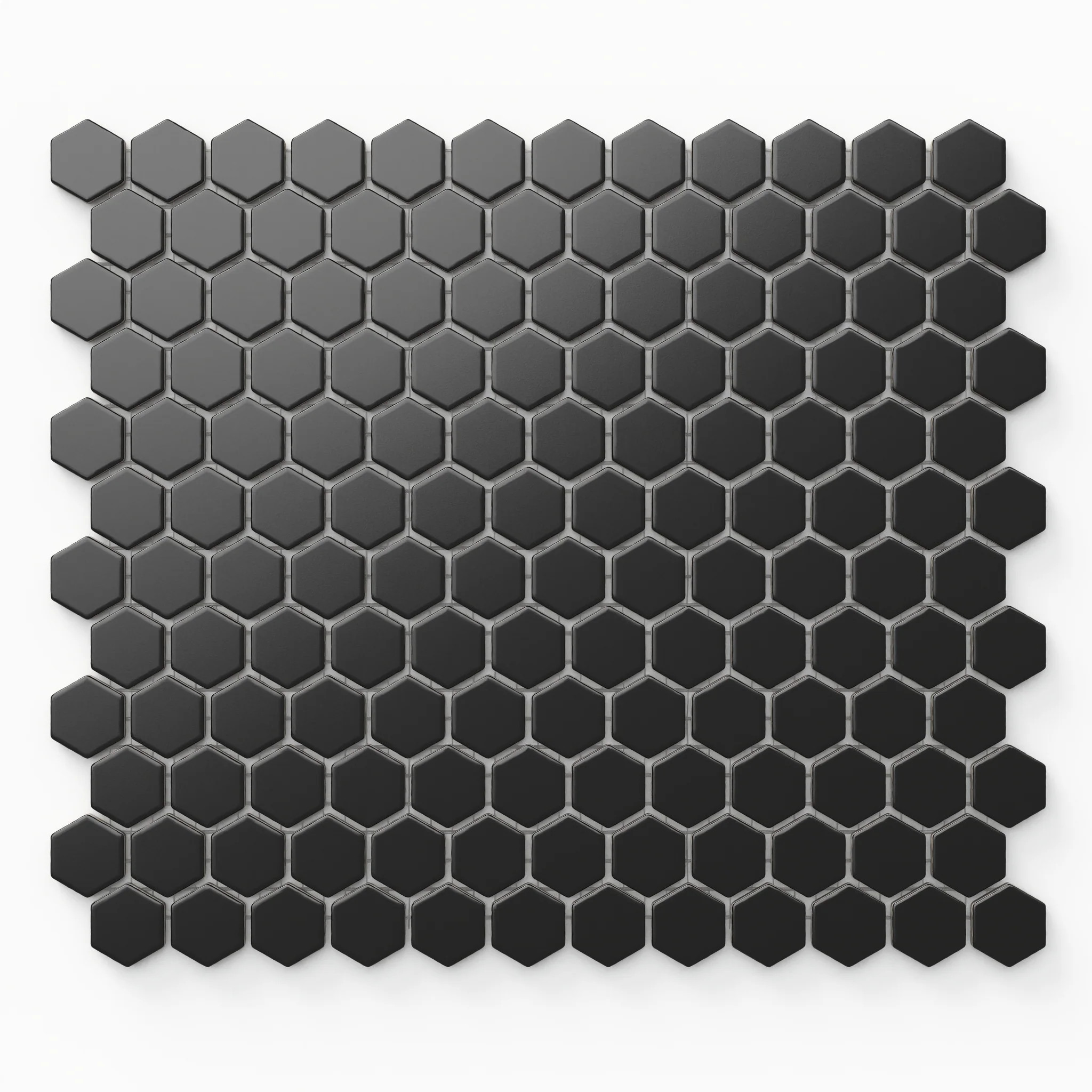 Levi 12x12 Matte Porcelain 1x1 Hexagon Mosaic Tile in Black | Edward Martin