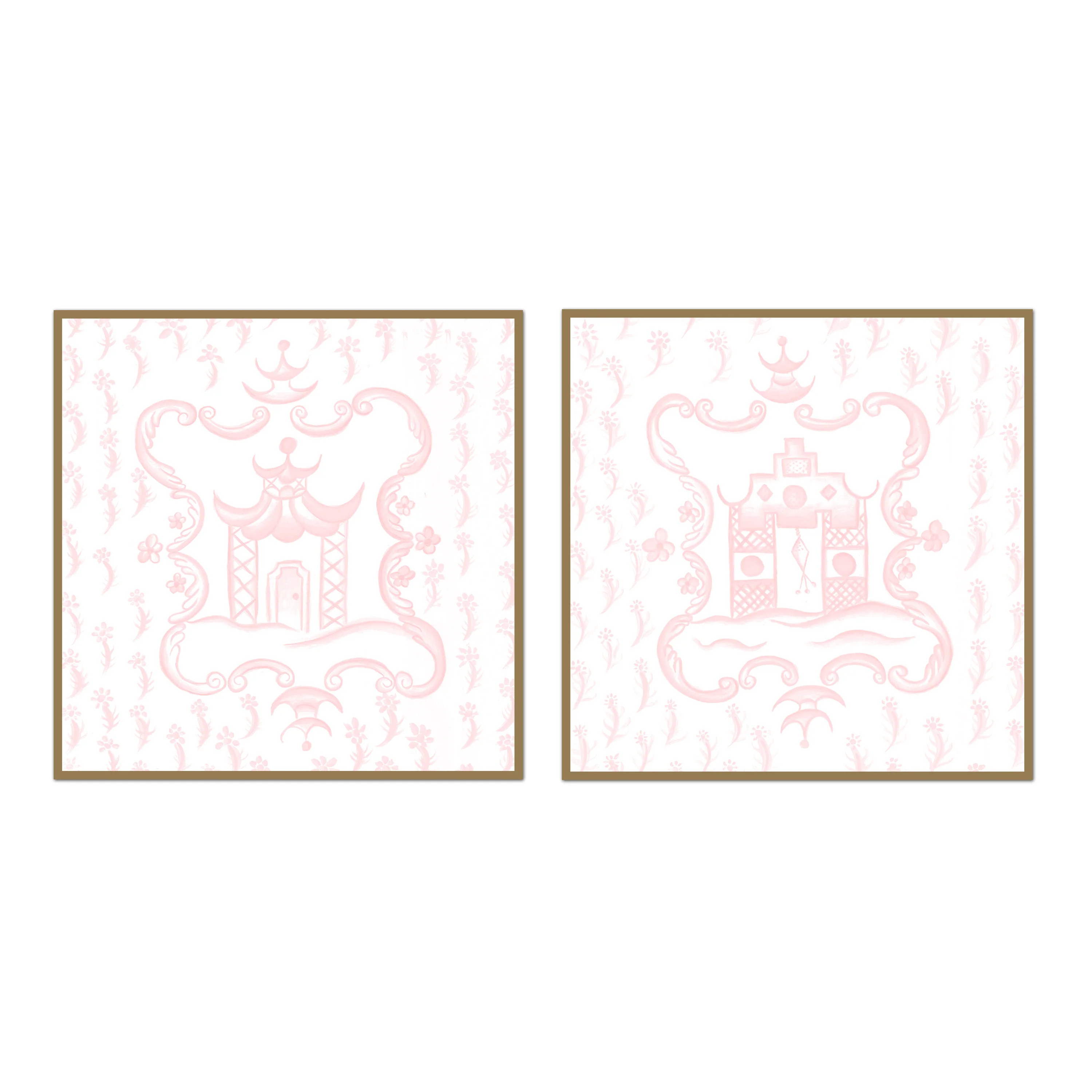 Watercolor Pagoda Pair by Oh So Lovingly | Urban Garden Prints