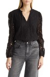 Click for more info about Halogen® Tie Front Lace Cotton Blend Blouse | Nordstrom