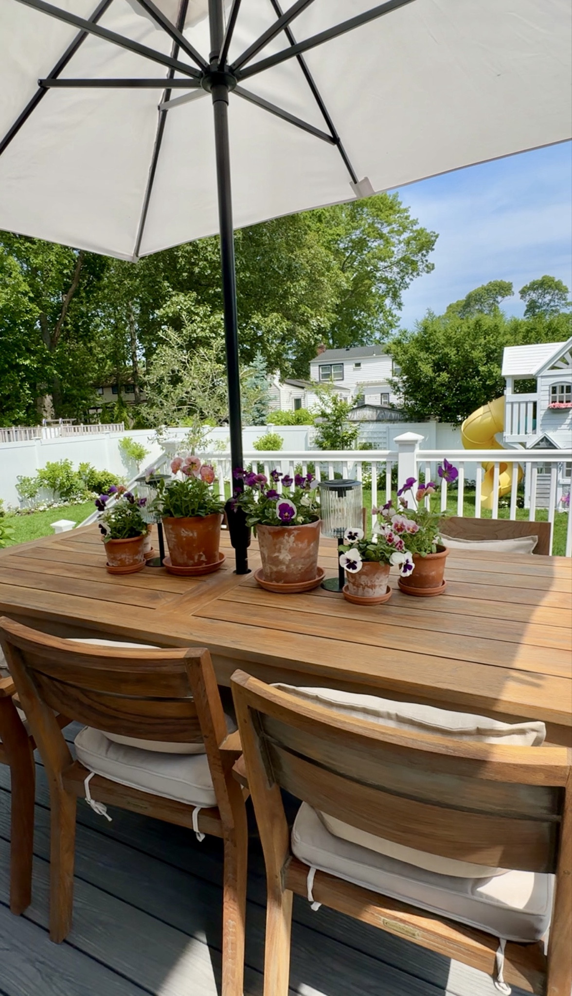 Outdoor pots and patio table. I used lime to age these inexpensive terracotta pots

#pots #planter #deck #outdoortable #umbrella

#LTKmomlife #LTKSeasonal #LTKHome