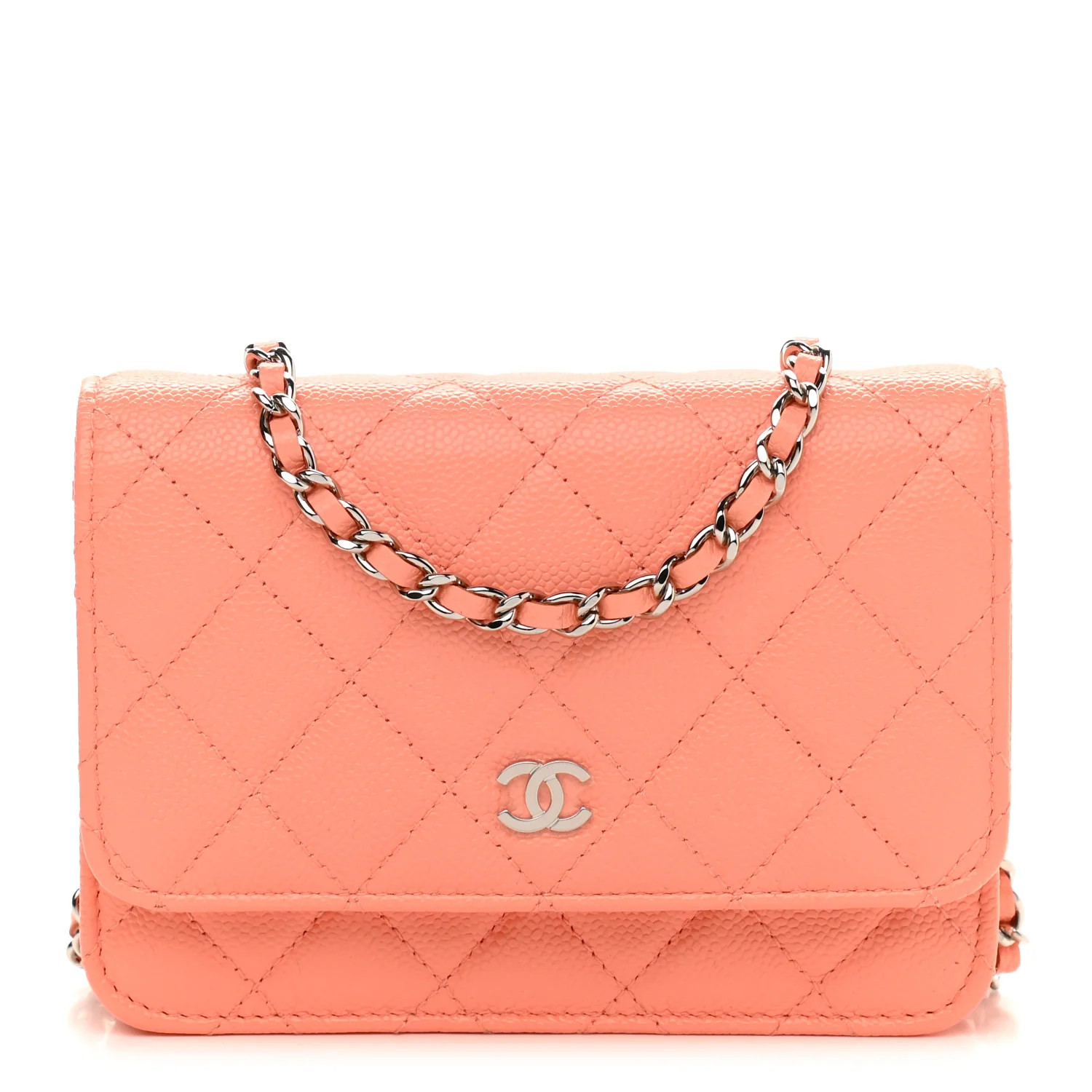 CHANEL Caviar Quilted Mini Wallet On Chain WOC Pink | FASHIONPHILE | Fashionphile