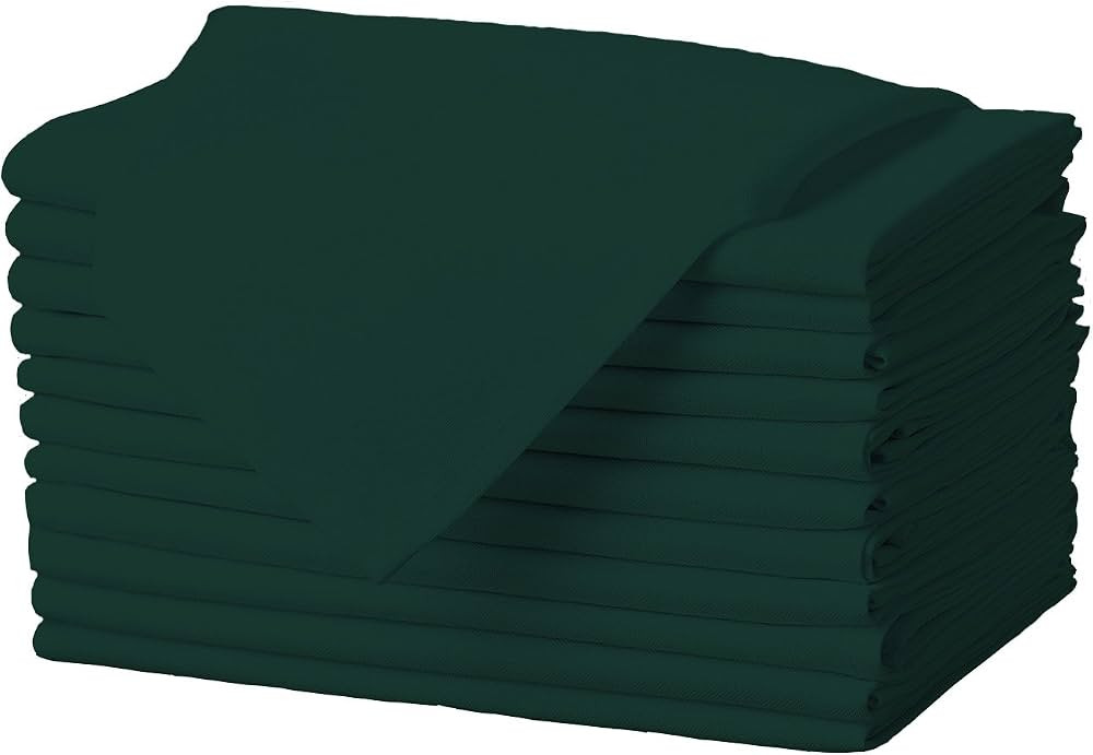 Gee Di Moda Cloth Napkins - 17 x 17 Inch Hunter Green Dinner Napkins - Set of 12 Soft & Absorbent... | Amazon (US)