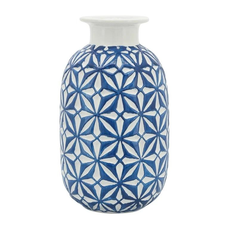Sagebrook Home Ceramic 8"h Daisy Vase, Blue | Walmart (US)