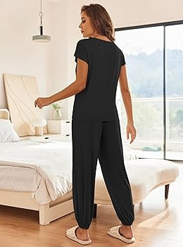 Ekouaer Pajamas for Women 2 Piece Lounge Sets Cap Sleeve Loungewear Top with Joggers Pants S-XXL | Amazon (US)