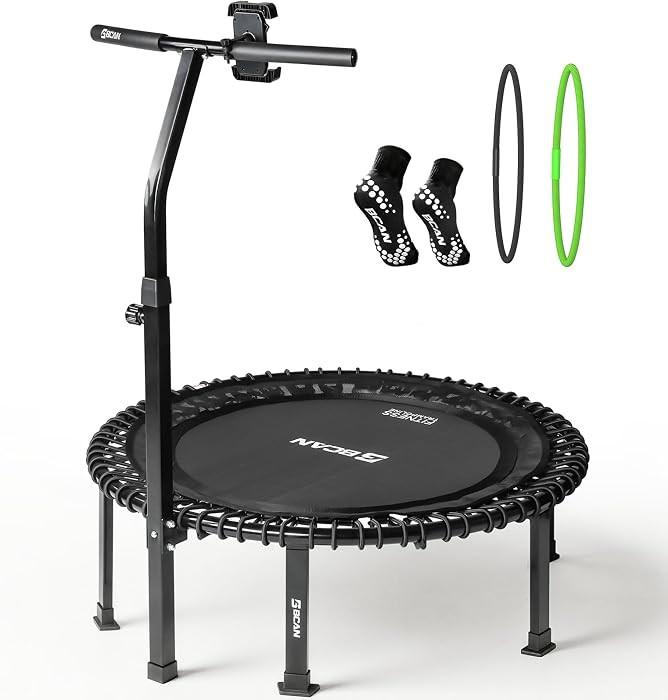 BCAN BT4 38/40/48" Soft Land Pro Adult Bungee Rebounder Trampoline, 500lb Capacity, Adjustable Te... | Amazon (US)