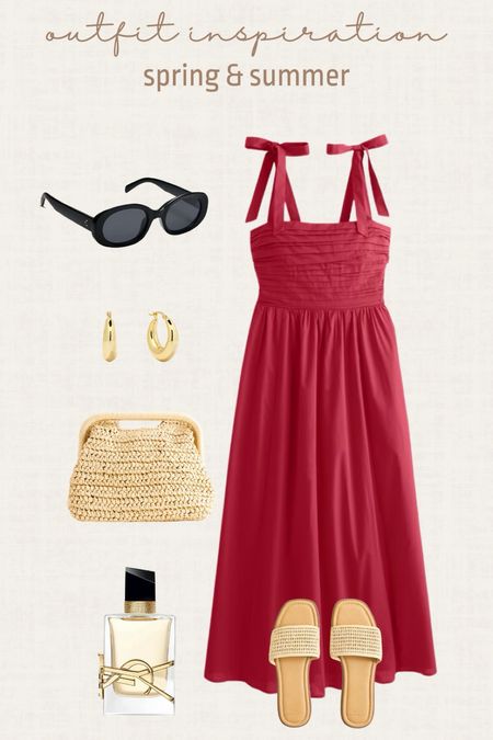 Summer dress. Red midi dress. Summer vacation outfit. 

#LTKwedding #LTKsalealert #LTKSeasonal