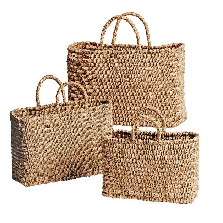 Bimini Seagrass Tote Baskets - Set of 3 | West Elm (US)