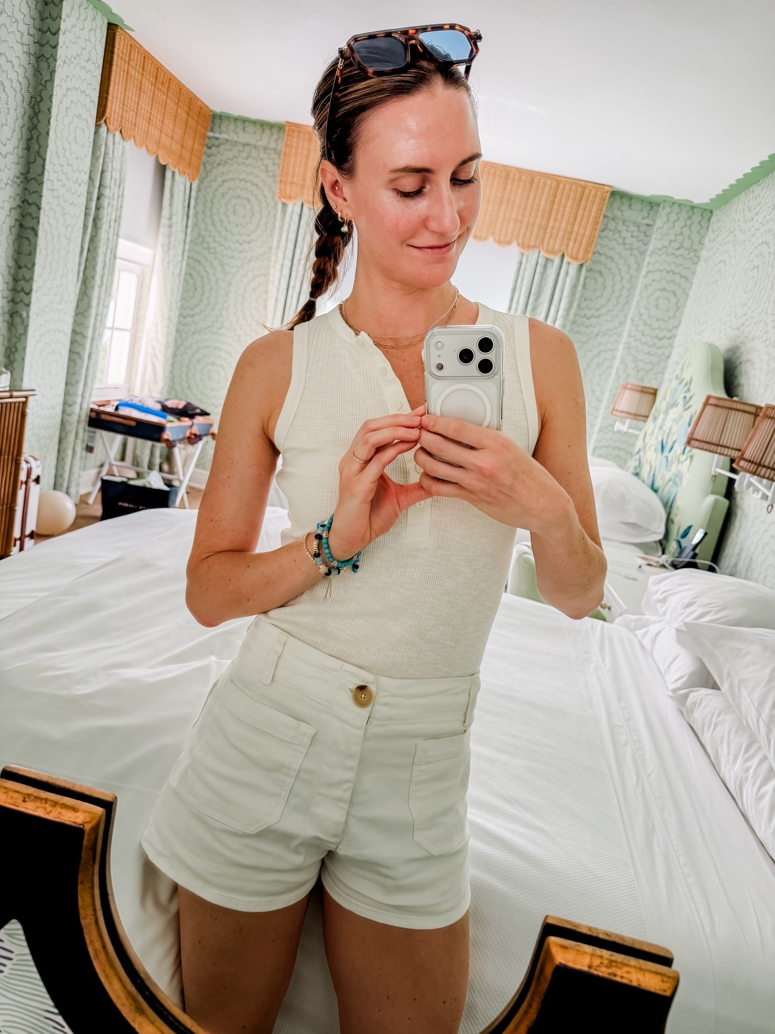 Embracing the beginning of summer. All white outfit lets the accessories shine! Loving this bracelet stack.

#LTKSwim #LTKTravel #LTKSeasonal