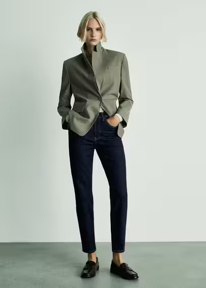 Newmom rinse-wash comfort jeans open blue - Woman - 26 - MANGO | MANGO (UK)