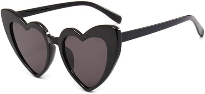 YooThink Love Heart Shaped Sunglasses for Women ,Vintage Cat Eye Mod Style Retro Glasses | Amazon (US)