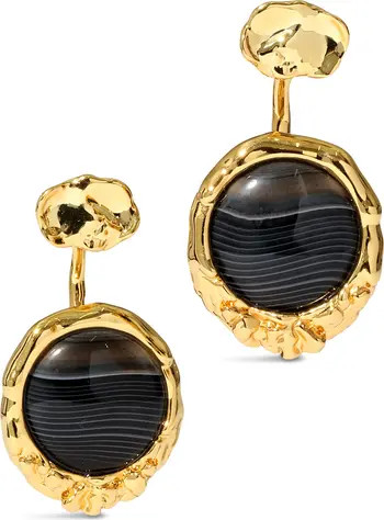 Brut Banded Agate Coin Front/Back Earrings | Nordstrom