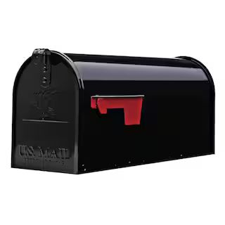 Gibraltar Mailboxes Elite Black, Medium, Steel, Post Mount Mailbox. E1100B00 | The Home Depot