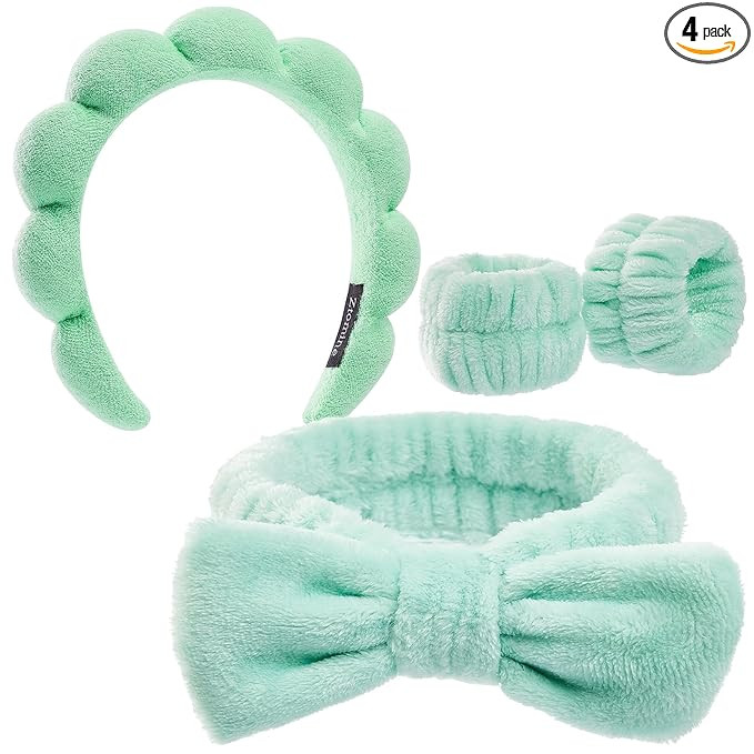 Headbands for Women - Spa Headband and Wristband Set - Headband for Washing Face,Facial Mask,Make... | Amazon (US)