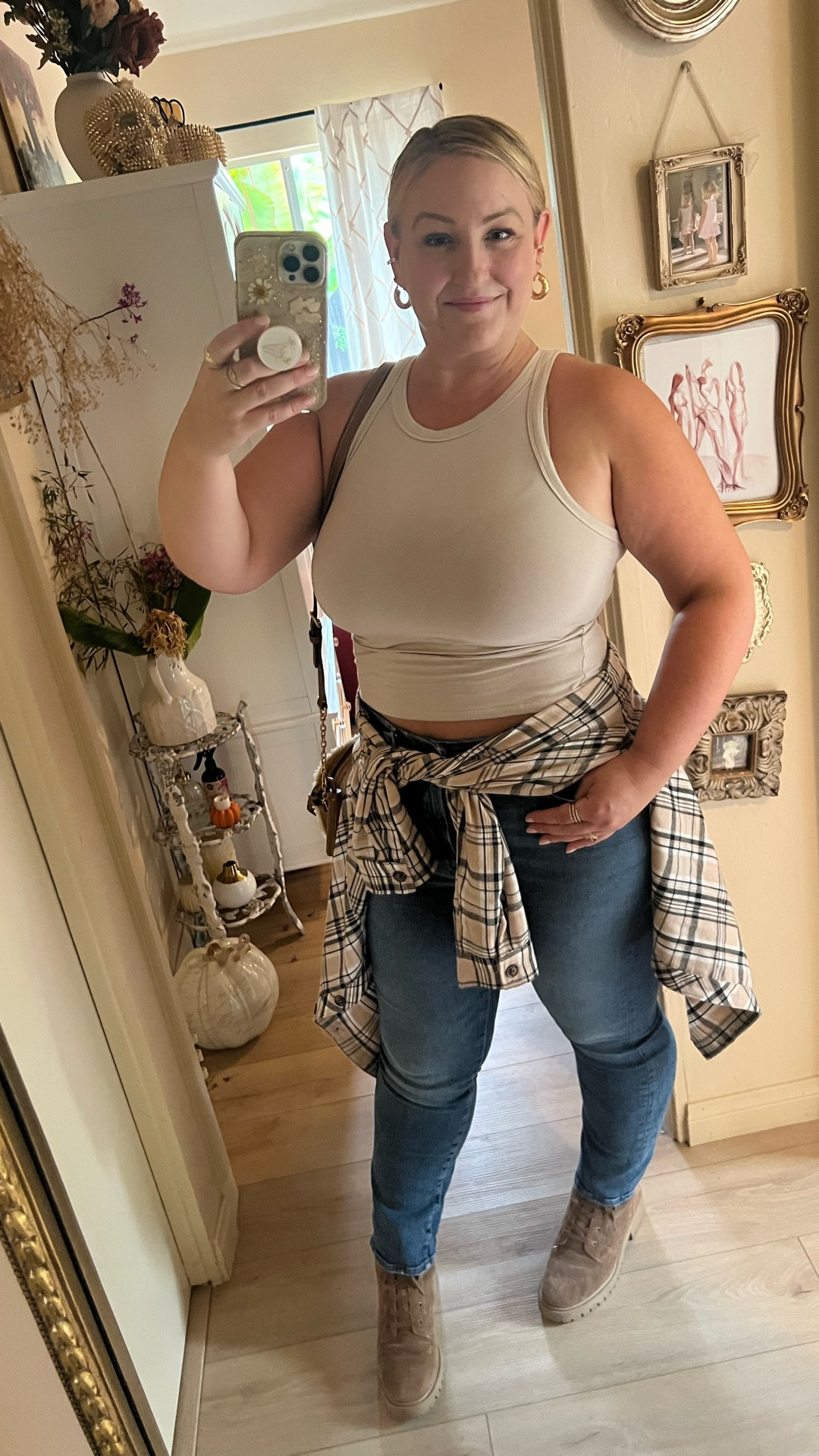 Fall OOTD 
A lil Fall look to start us off right
Size L tank 
Size 15 jeans
Size XL flannel (steal from Amazon)

#LTKOver40 #LTKMidsize #LTKSeasonal