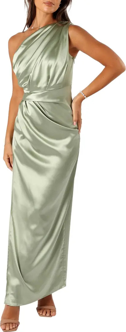 Nadia One-Shoulder Satin Maxi Dress | Nordstrom