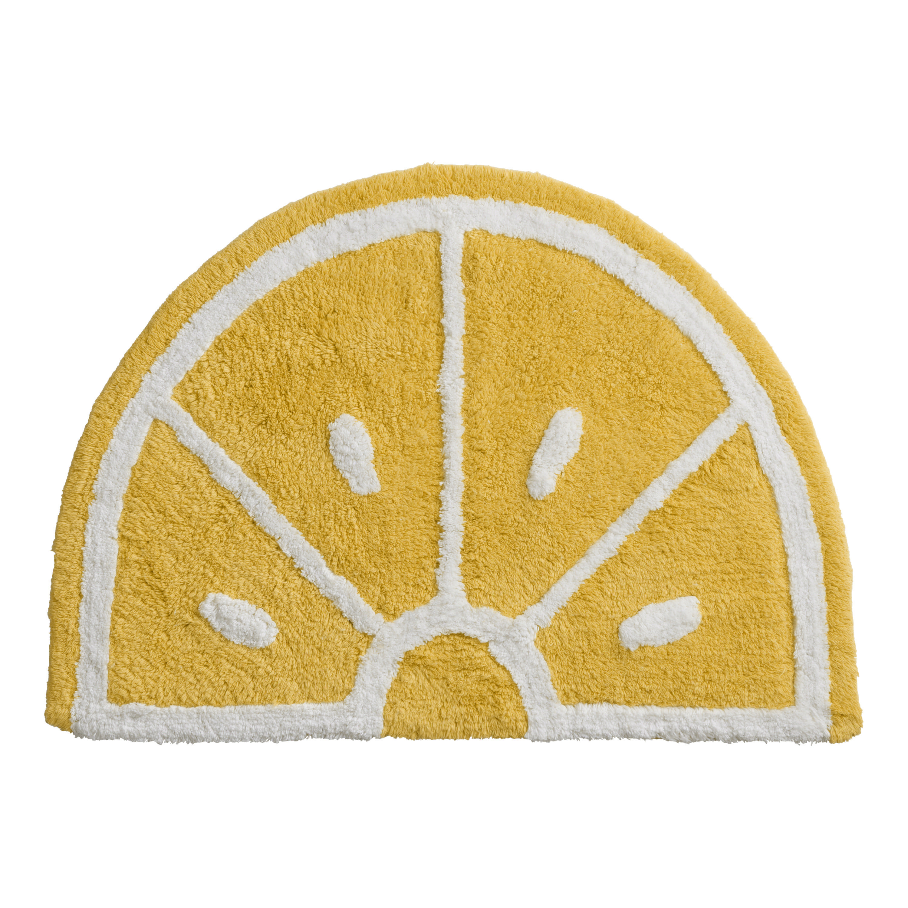 Lemon Squeeze Half Circle Tufted Bath Mat | World Market