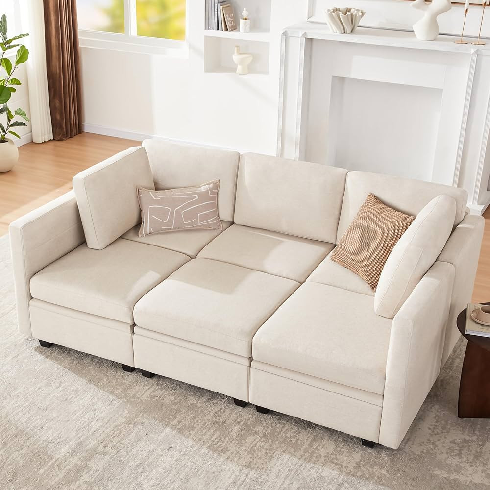 Modular Sectional Sleeper Sofa, Sectional Couch Reversible Sectional Sleeper Sofa Bed, 6 Seat Mod... | Amazon (US)