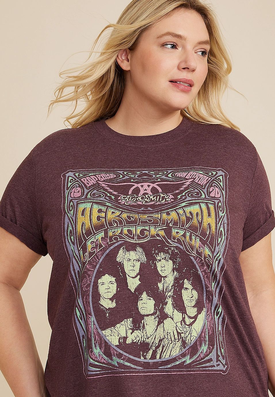 Plus Size Aerosmith Let Rock Rule Graphic Tee | Maurices
