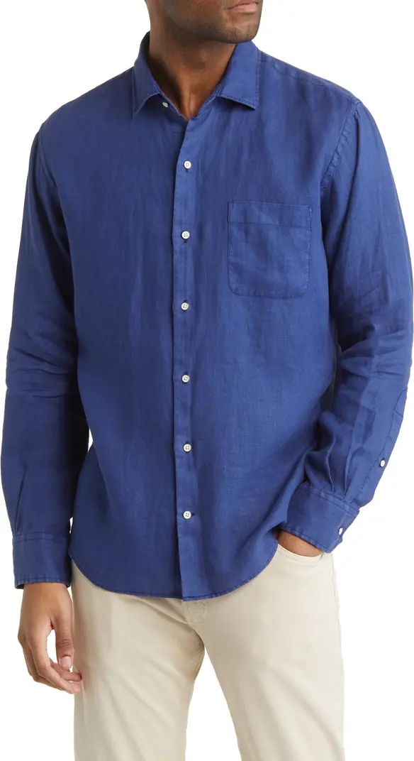 Peter Millar Coastal Garment Dyed Linen Button-Up Shirt | Nordstrom | Nordstrom