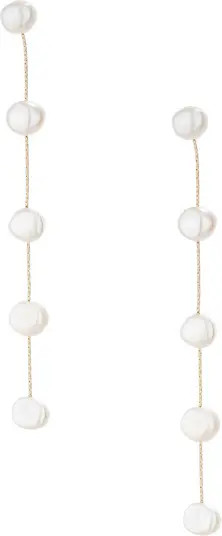 Ettika Dripping Freshwater Pearl Linear Drop Earrings | Nordstrom | Nordstrom