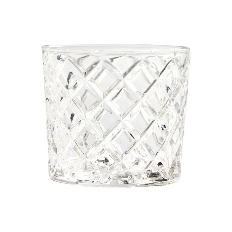 Better Homes & Gardens Clear Diamond-Cut Glass Old Fashioned Whiskey Glass Tumbler, 4 Pack | Walmart (US)