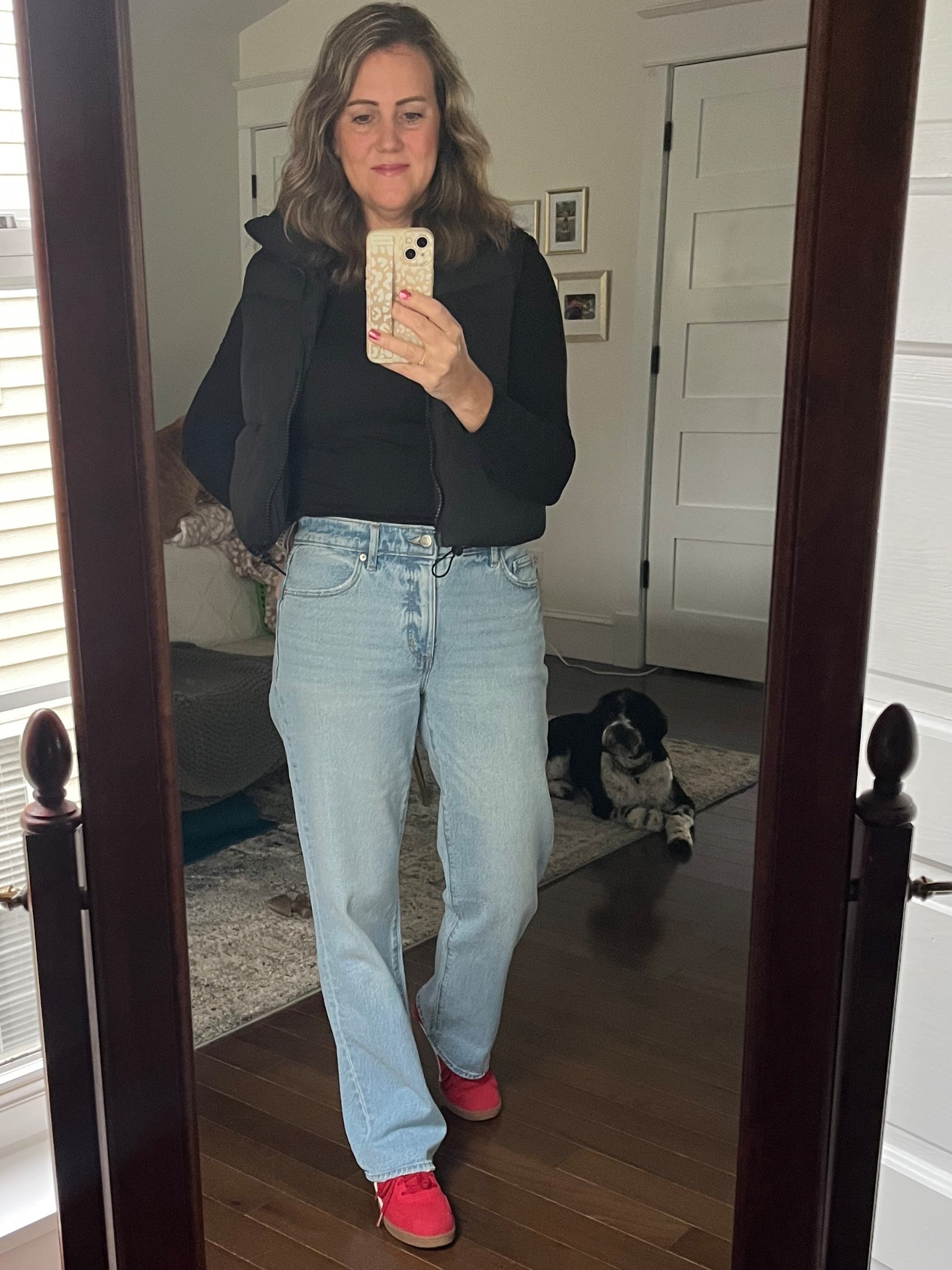 Cute & casual layered spring look. I’m loving these mid rise straight leg jeans but definitely size down!

#LTKOver40 #LTKShoeCrush