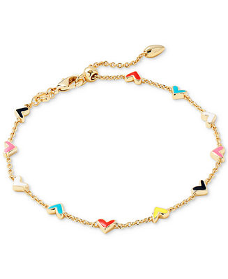 Kendra Scott 14k Gold-Plated Color Heart Adjustable Link Bracelet - Macy's | Macy's