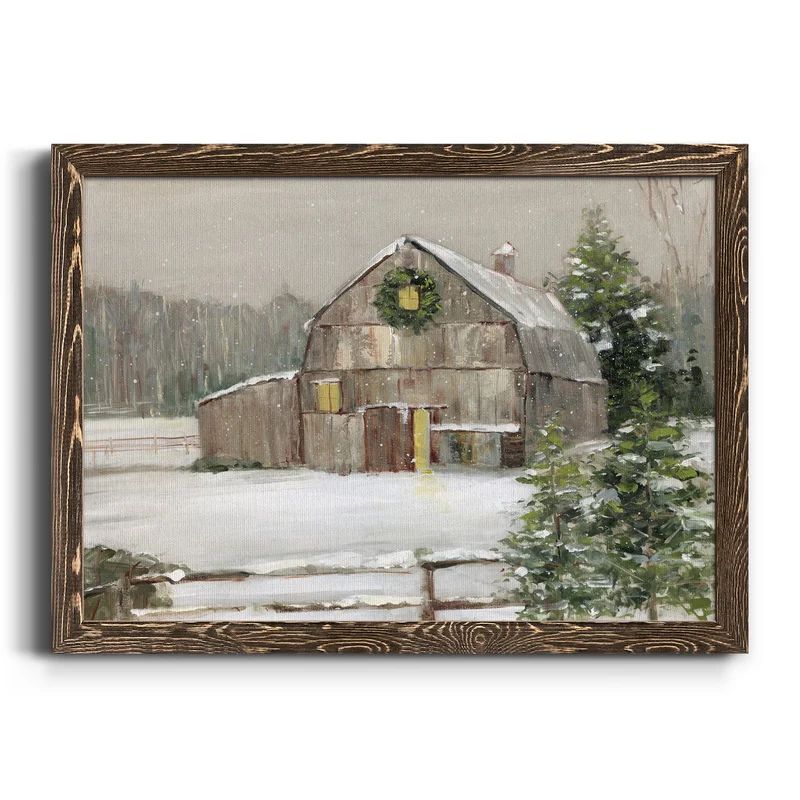 Winter Barn - Picture Frame Painting on Canvas | Wayfair North America