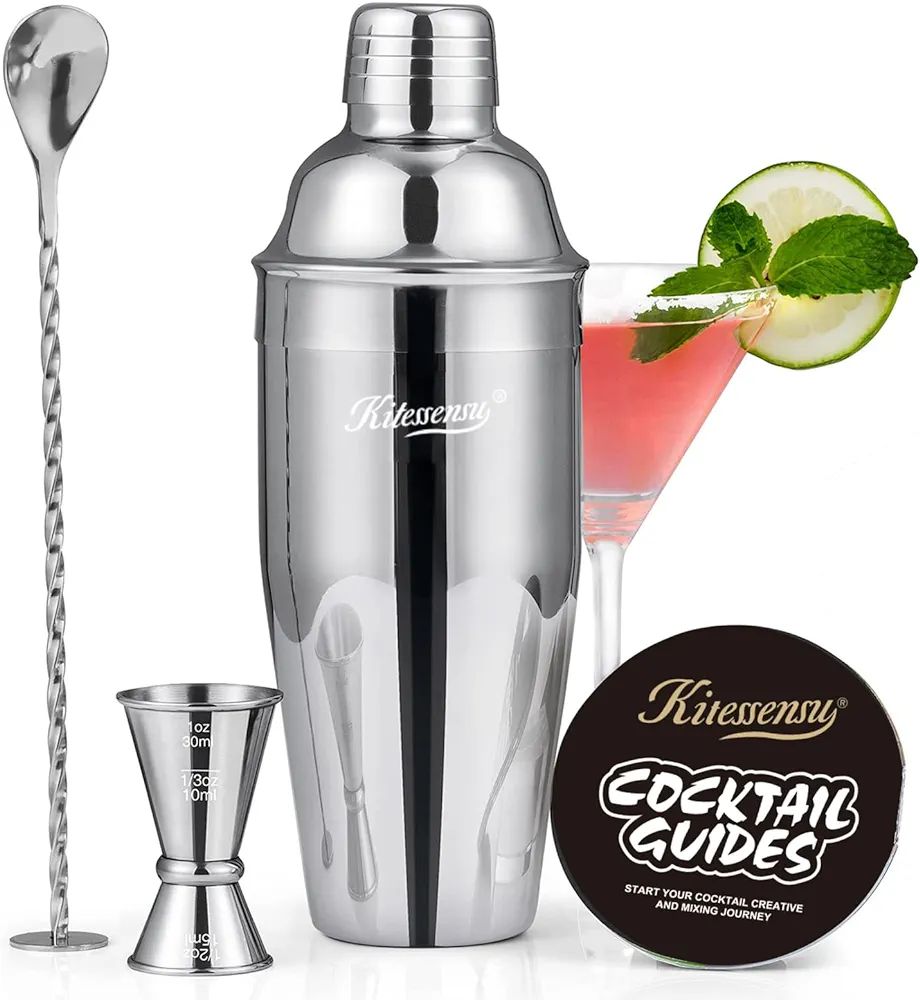 Cocktail Shaker, KITESSENSU 24oz Drink Shaker with Bartender Strainer, Measuring Jigger, Bar Mixi... | Amazon (US)