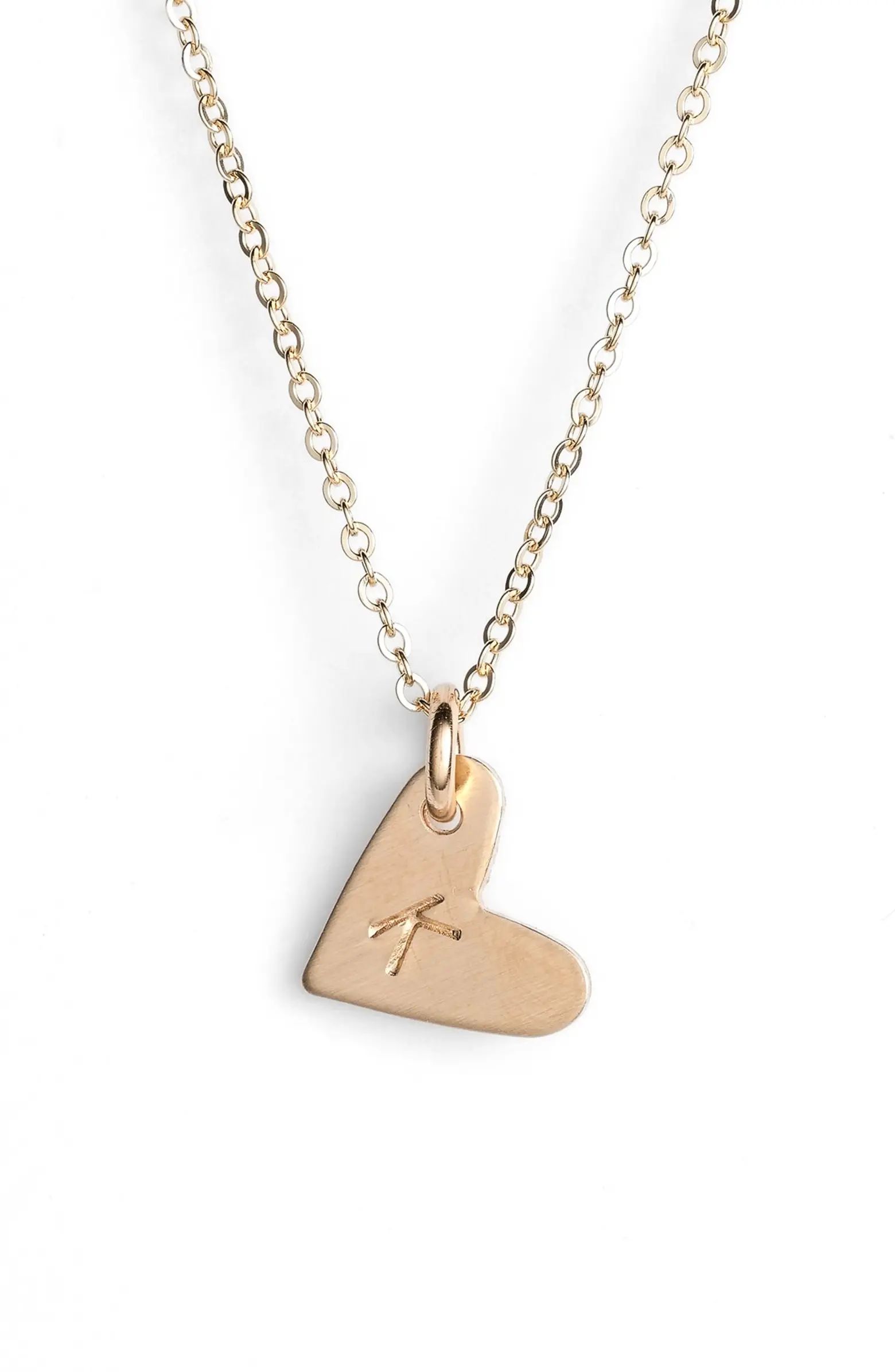 Nashelle 14k-Gold Fill Initial Mini Heart Pendant Necklace | Nordstrom | Nordstrom