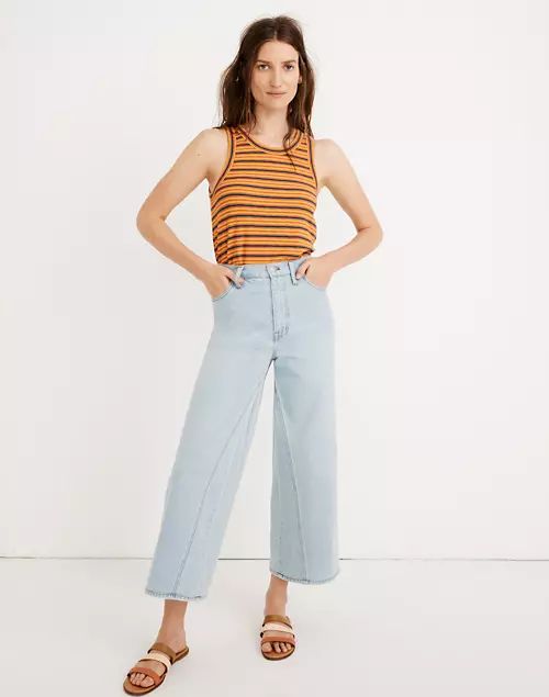 Wide-Leg Crop Jeans in Fitzgerald Wash: Pieced Inset Edition | Madewell