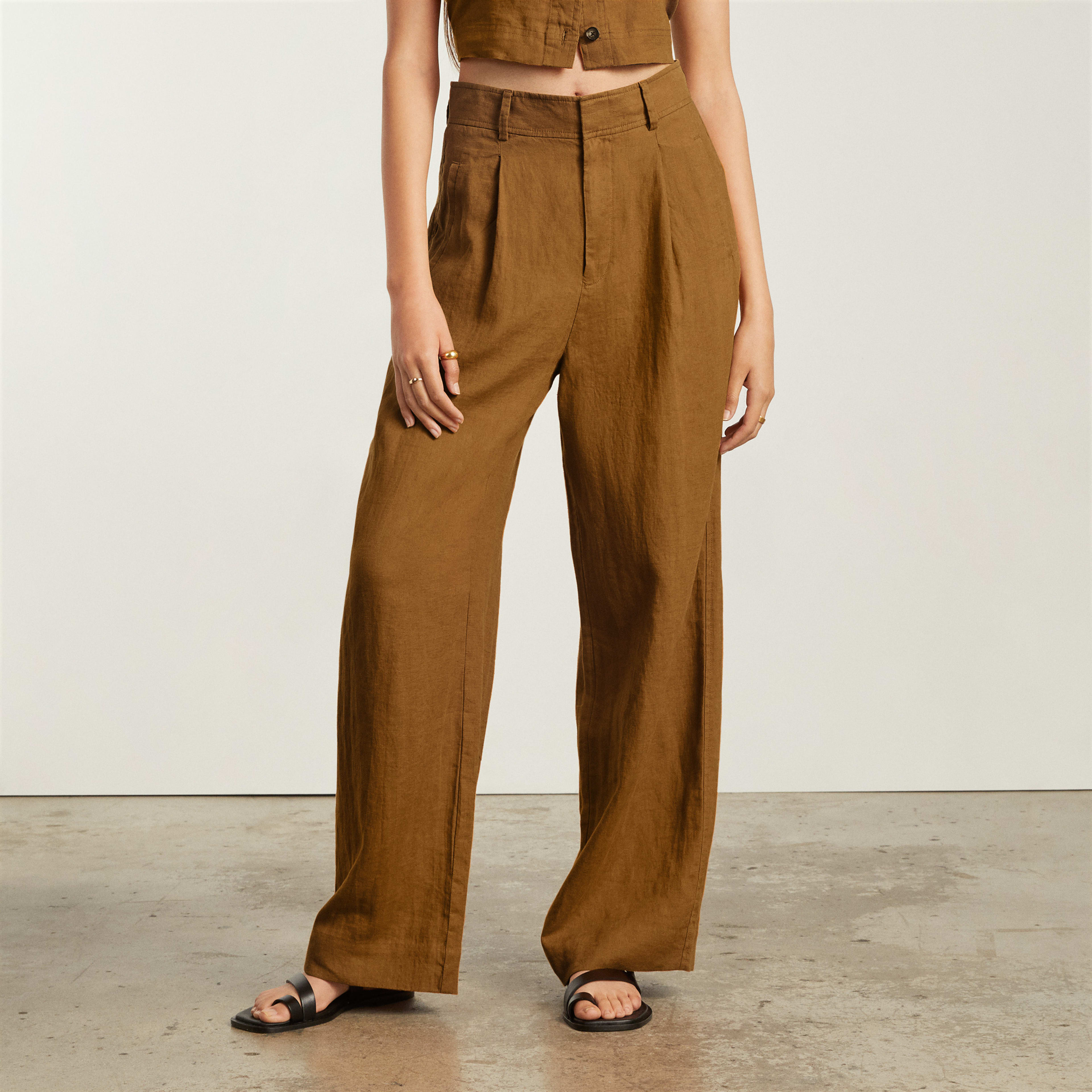 The Linen Way-High Drape Pant | Everlane