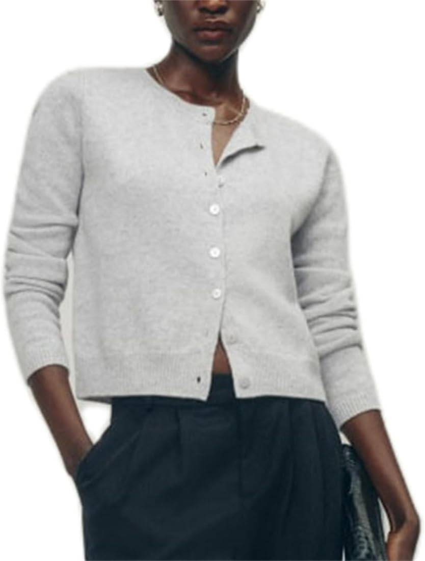 Women Y2K Button Down Sweater Cardigan Long Sleeve Solid Crew Neck Knit Pullover Tops Cute Fashio... | Amazon (CA)