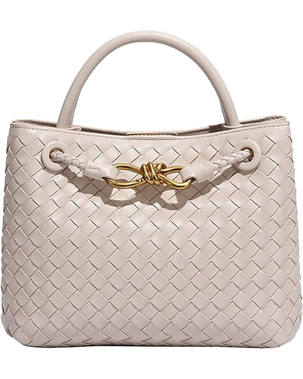 Woven Bags for Women Bowknot Small Tote Hobo Shoulder Crossbody Bags PU Leather Handwoven Satchel... | Amazon (US)