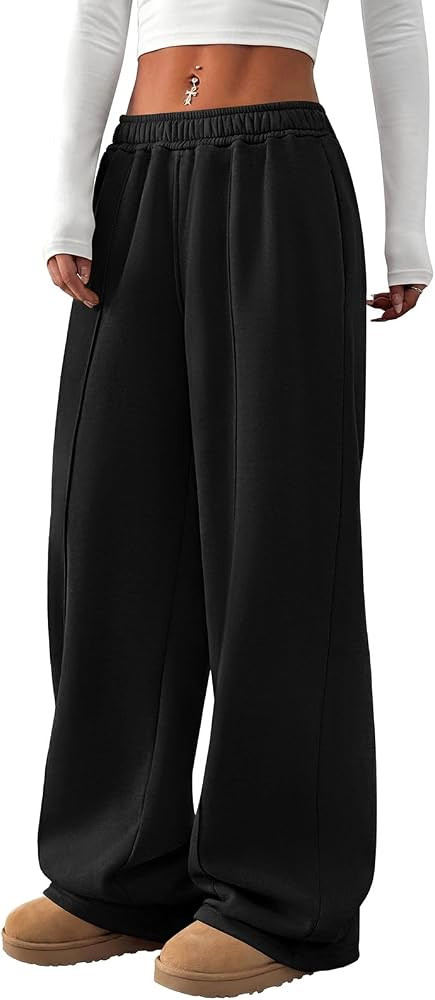 PRETTYGARDEN Fall Womens Sweatpants Baggy Wide Leg Pants with Pockets | Amazon (US)