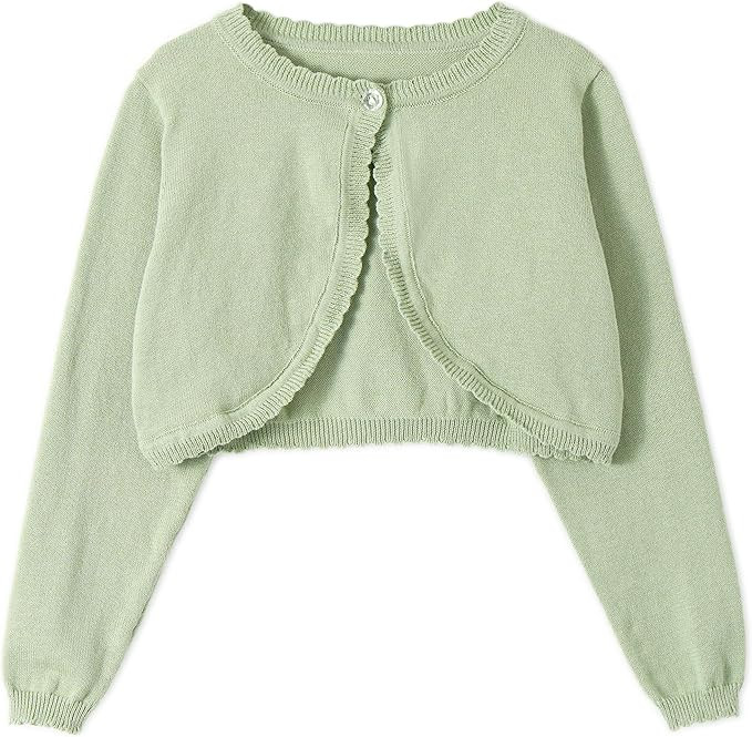 Miipat Toddler Girls Cardigan Long Sleeve Bolero Shrug Kids Knit Sweater Cover Up Button Closure ... | Amazon (US)
