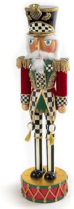 MACKENZIE-CHILDS Decorative Nutcracker Figurine, Wooden Nutcracker Christmas Home Decor, Tall Hig... | Amazon (US)