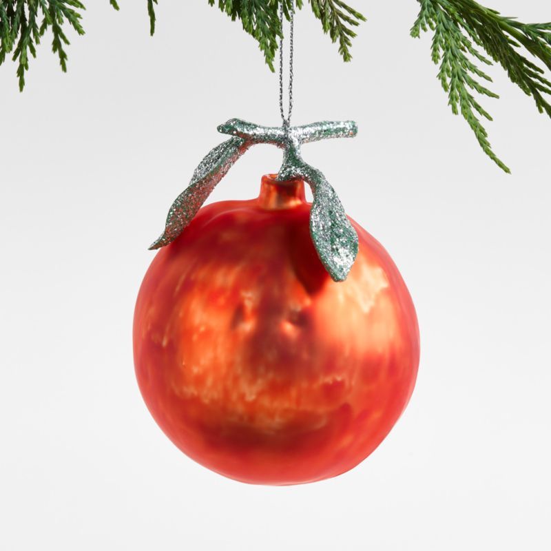 Glass Orange Fruit Christmas Ornament | Crate & Barrel | Crate & Barrel